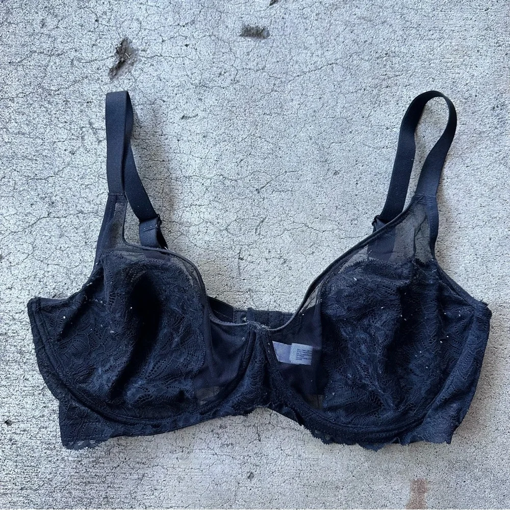 HSIA Blossom Unlined Black Lace Bra